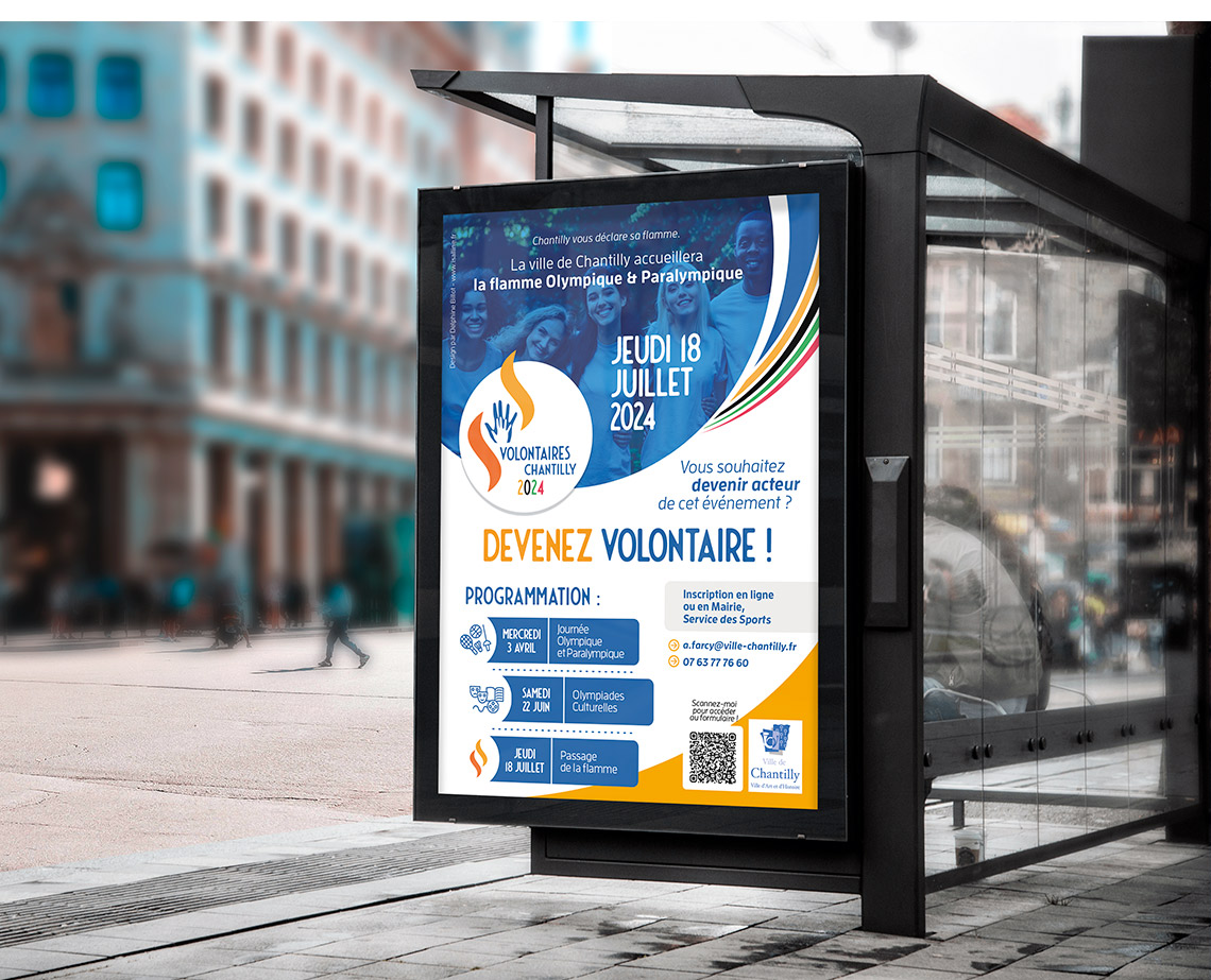 Affiche Chantilly de recrutement au format abri-bus.