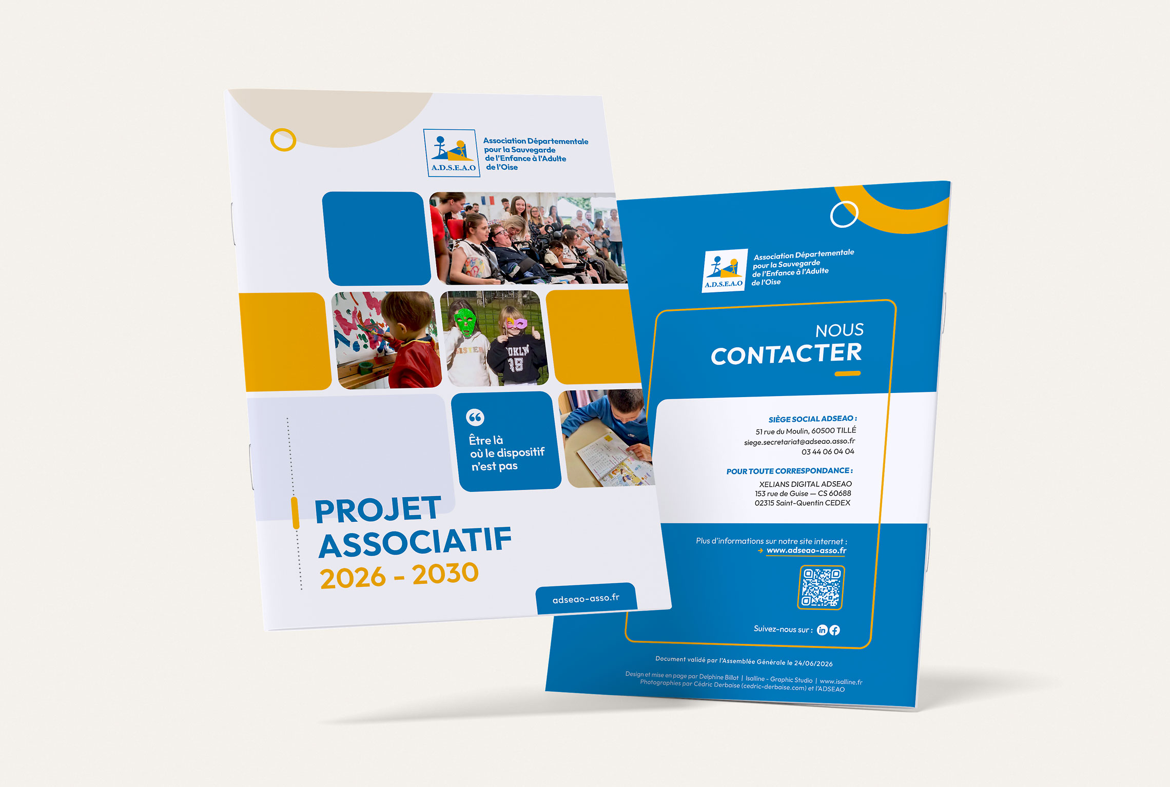 Couverture recto verso du livret du Projet Associatif 2026-2030 de l'ADSEAO.