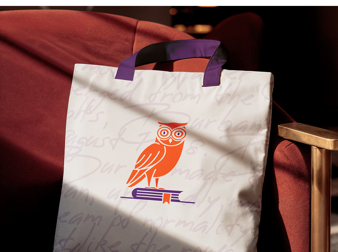 Déclinaison du logotype apposé sur un totebag