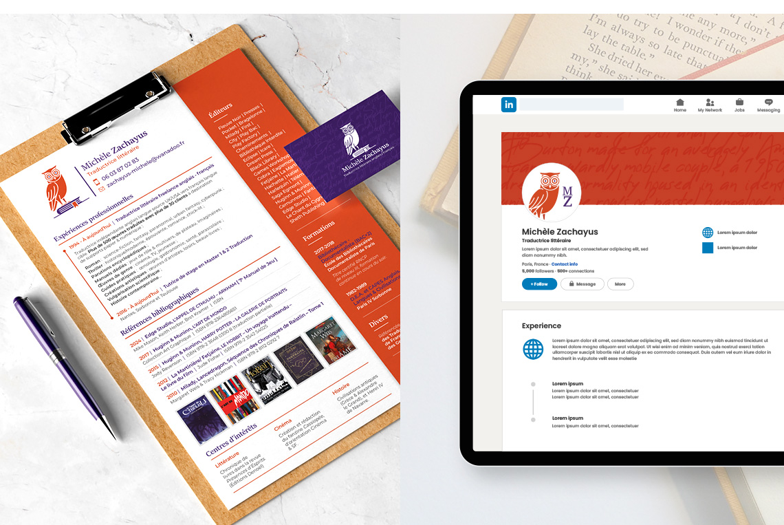 Refonte du CV et déclinaison web du logotype pour LinkdIn